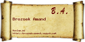Brozsek Amand névjegykártya